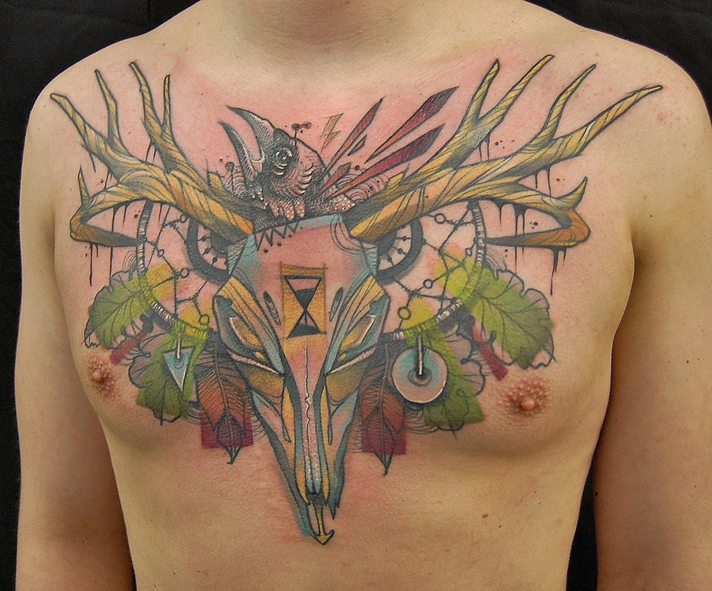 Mounted Deer Head Tattoo