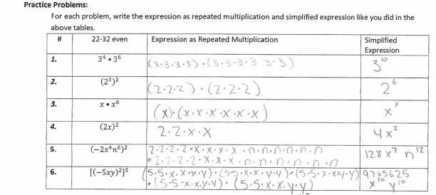 Multiplication Properties Of Exponents Examples