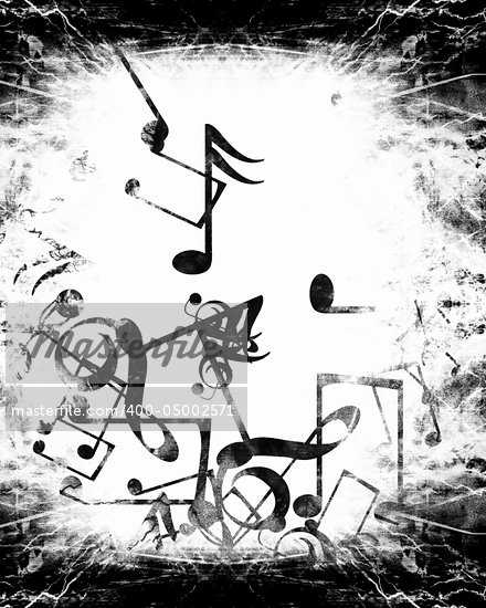 Music Notes Background Black And White