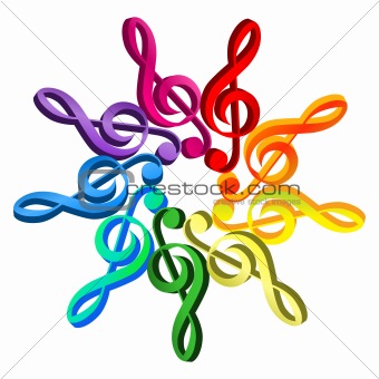 Music Notes Clip Art Colorful