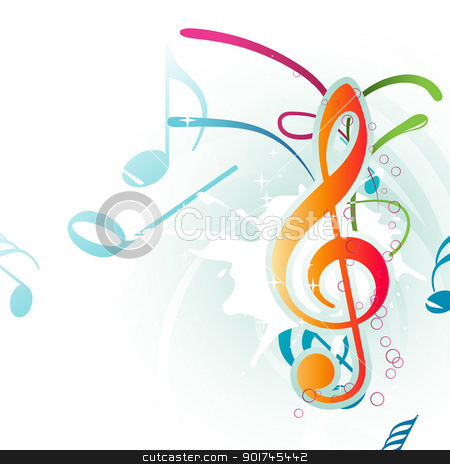 Music Notes Clip Art Colorful