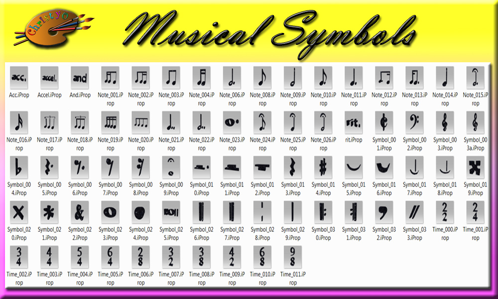 Music Notes Symbols Names