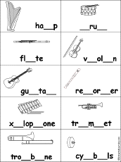 Musical Instruments Pictures For Coloring