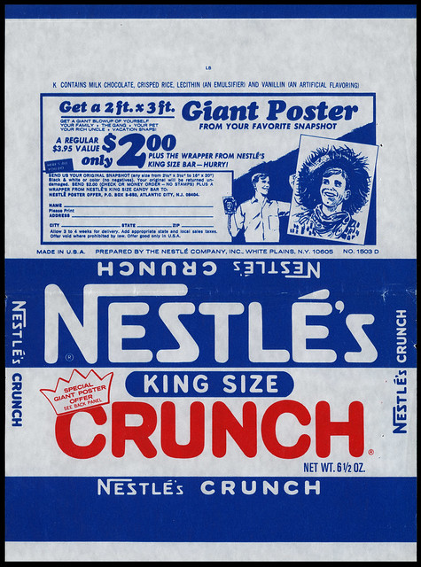 Nestle Chocolate Bar Wrappers