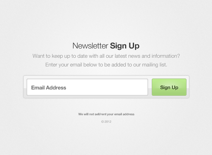 Newsletter Signup Form Design