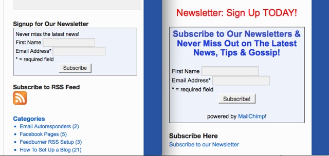 Newsletter Signup Form Examples