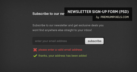 Newsletter Signup Form Template