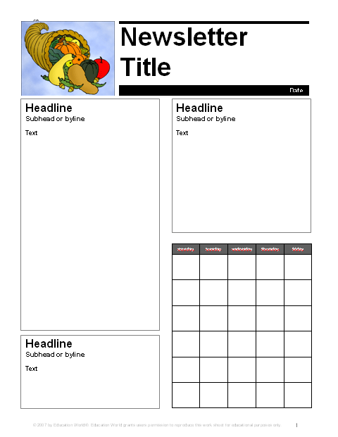 Newsletter Templates For Teachers Free