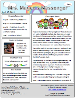 Newsletters For Parents From Teachers