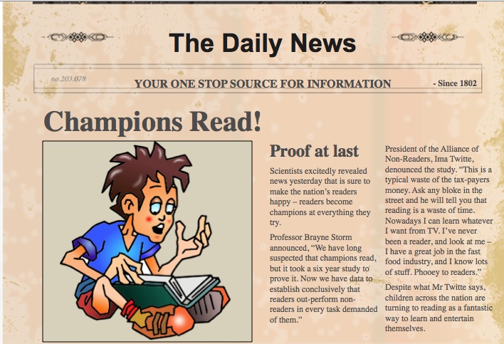 Newspaper Article Template For Kids