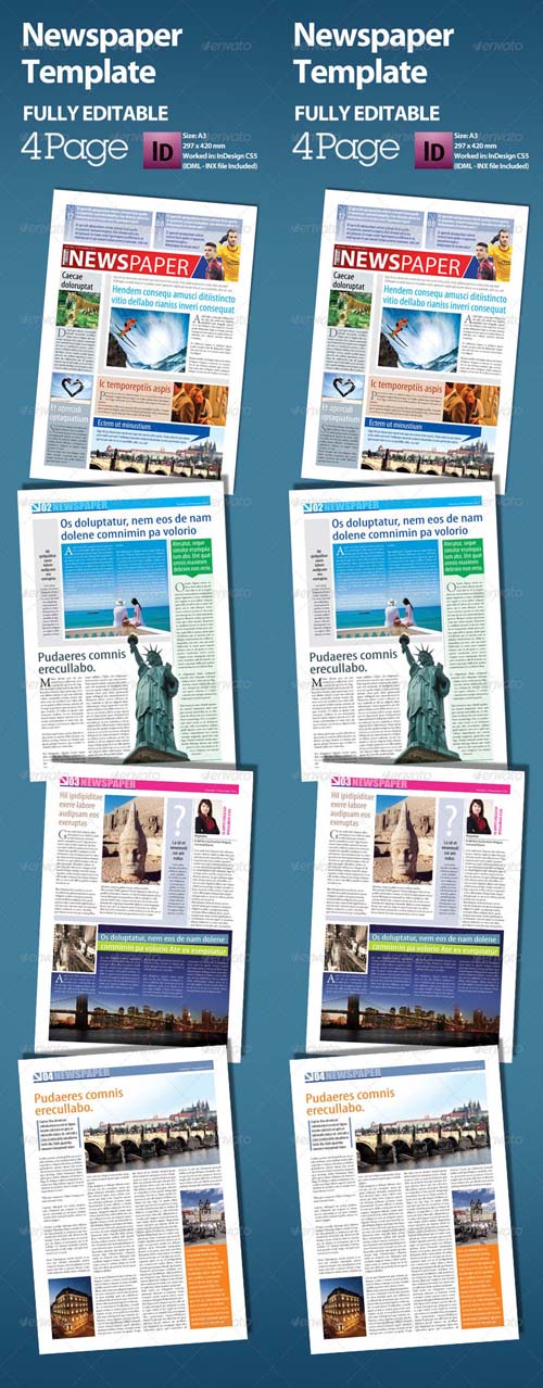 Newspaper Layout Template Indesign