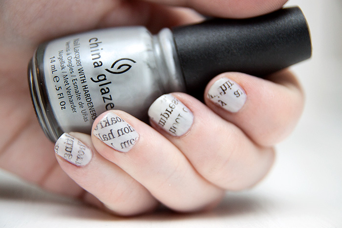 Newspaper Nails Tutorial With Water