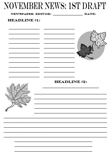 Newspaper Template For Kids Printable Free