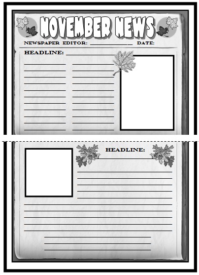 Newspaper Template For Kids Printable Free