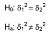 Null Hypothesis Equation