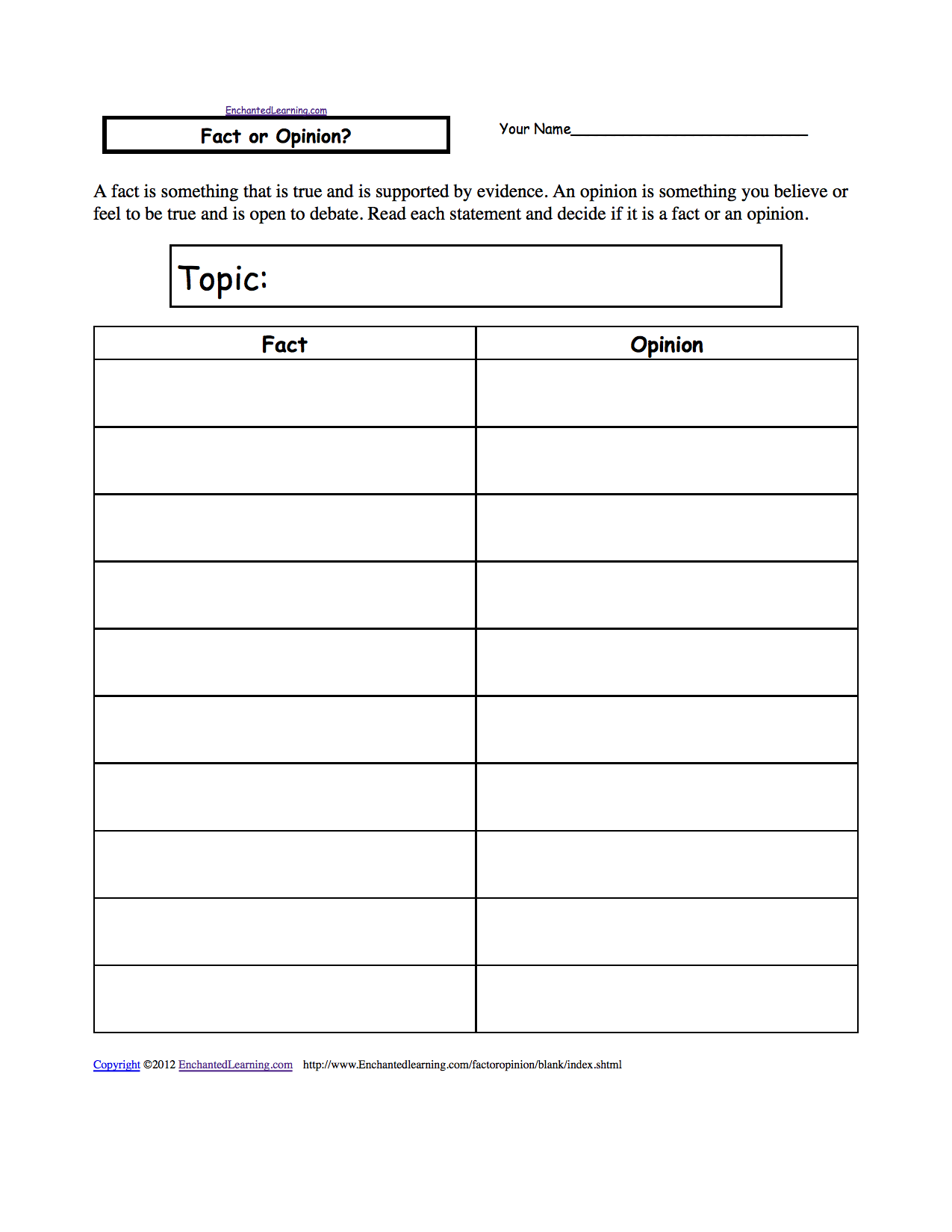 Opinion Essay Graphic Organizer