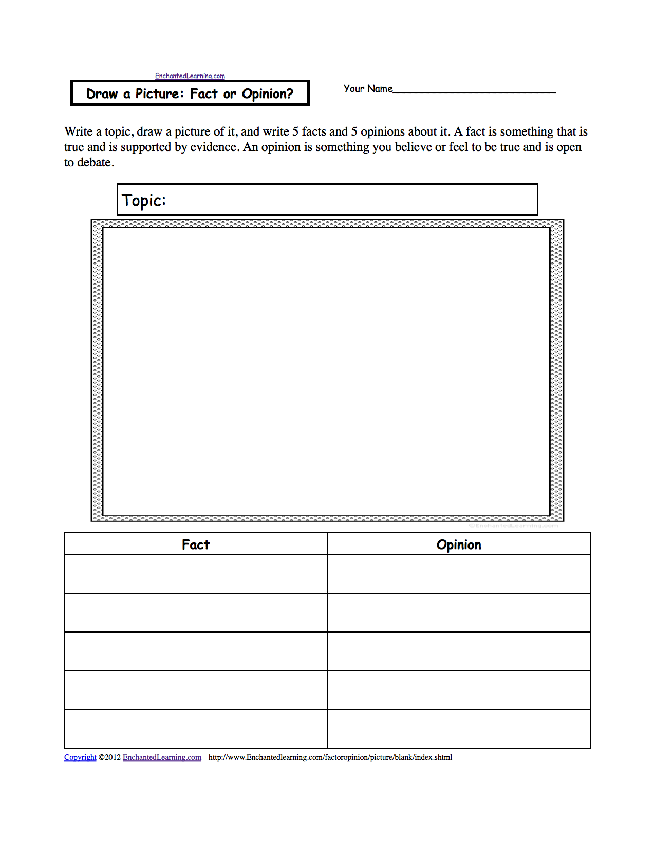 Opinion Writing Graphic Organizer