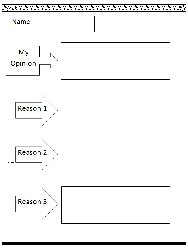 Opinion Writing Graphic Organizer 4th Grade