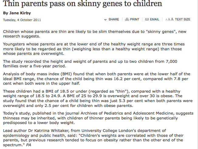 Opinionated Articles On Obesity