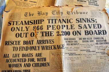 Original Titanic Sinking Newspaper