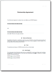 Partnership Agreement Form