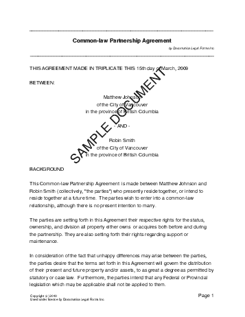 Partnership Agreement Form Template