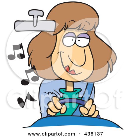 Person Listening To Music Cartoon