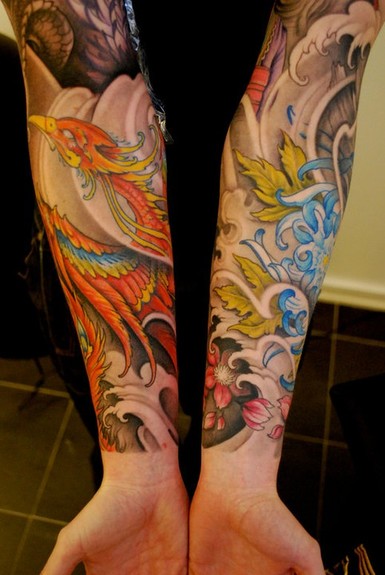 Phoenix Tattoo Sleeve Designs