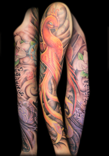 Phoenix Tattoo Sleeve Designs