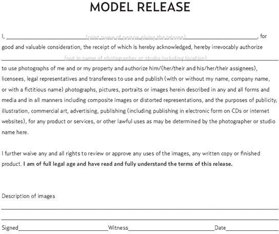 Photography Copyright Statement Template