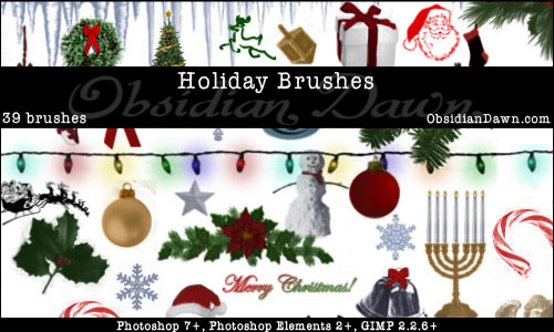 Photoshop Brushes Christmas Decorations