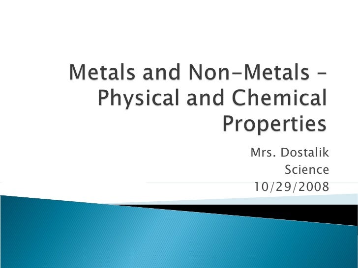 Physical And Chemical Properties Of Metals