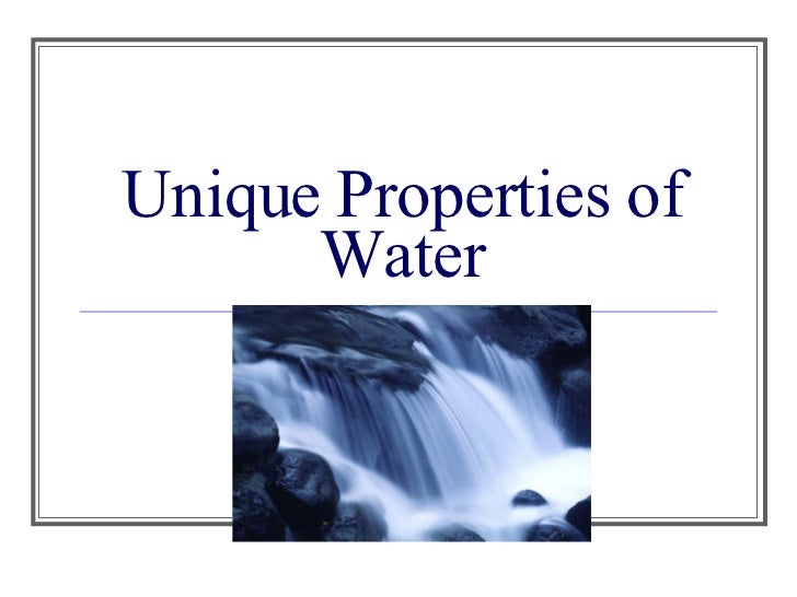 Physical And Chemical Properties Of Water Ppt