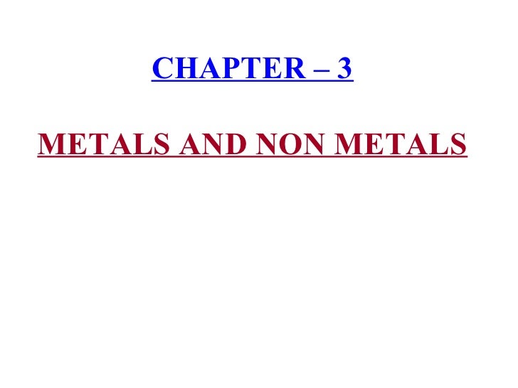 Physical Properties Of Metals And Nonmetals Ppt