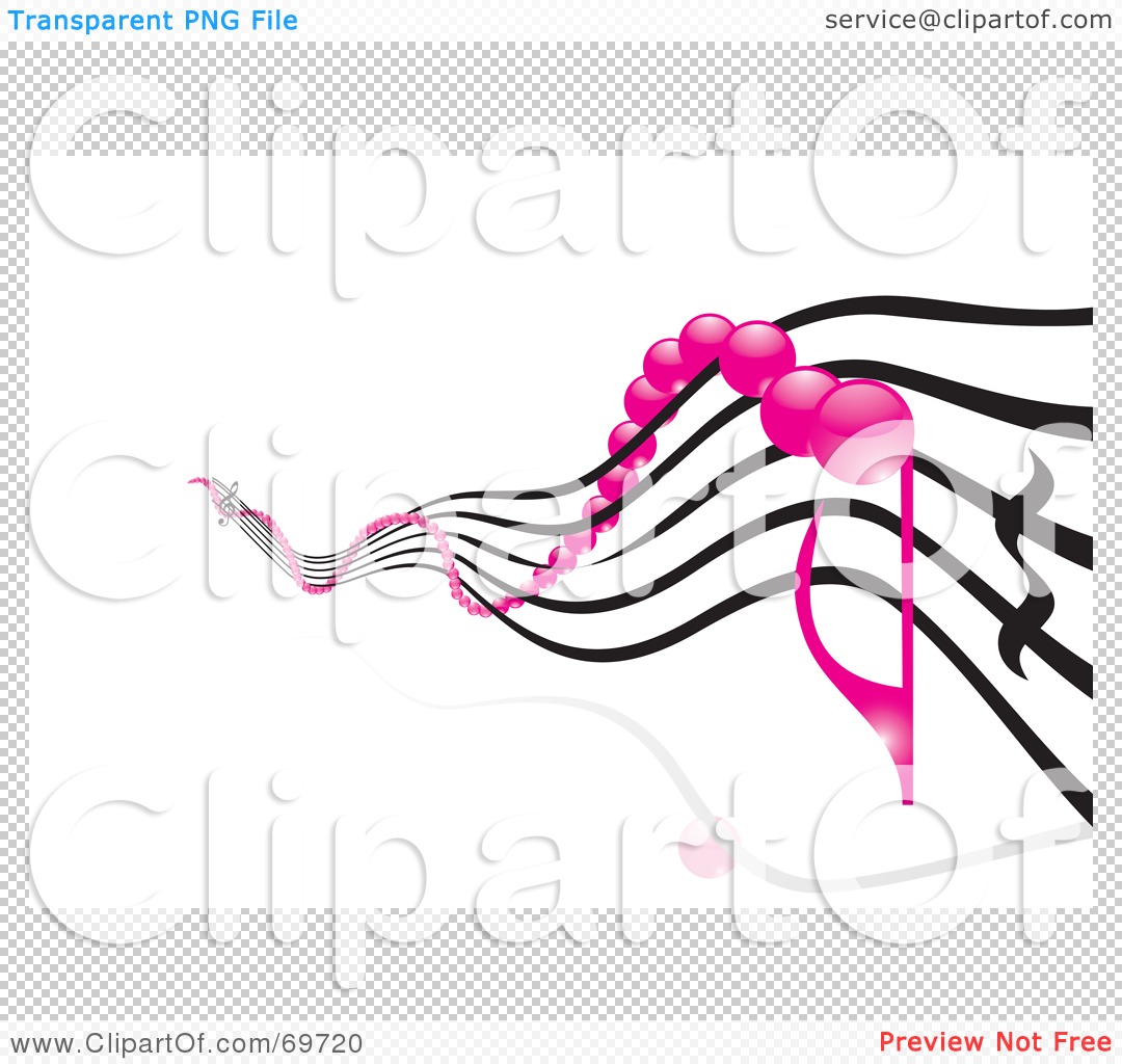 Pink Music Notes Background