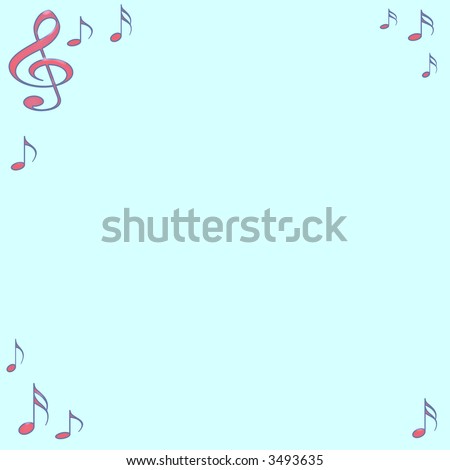 Pink Music Notes Background