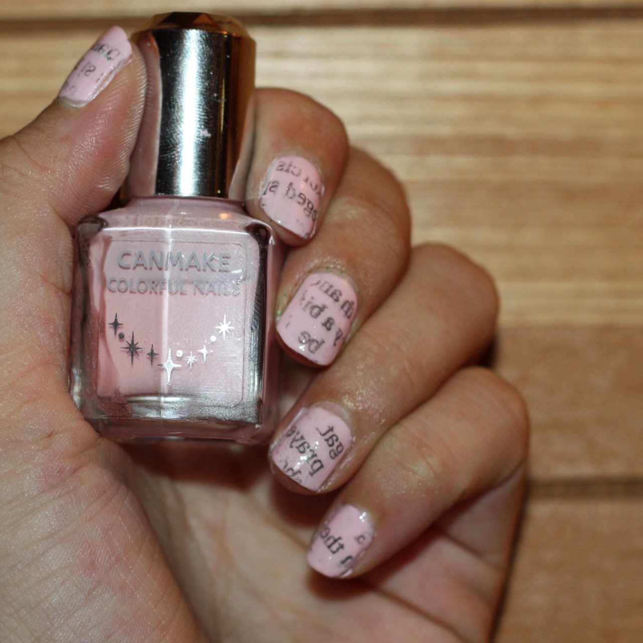 Pink Newspaper Nails