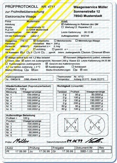 Pressure Gauge Calibration Certificate