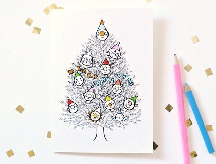 Printable Christmas Cards For Kids To Colour