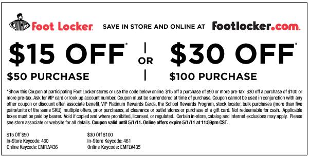 Printable Coupons For Kids Foot Locker In Store