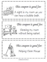 Printable Coupons For Kids To Give To Parents