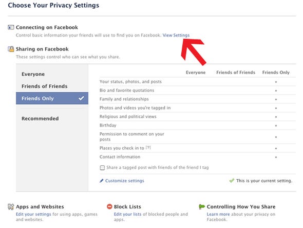 Privacy Settings On Facebook