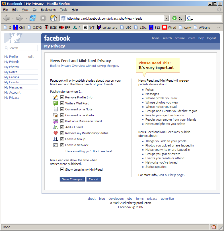 Privacy Settings On Facebook