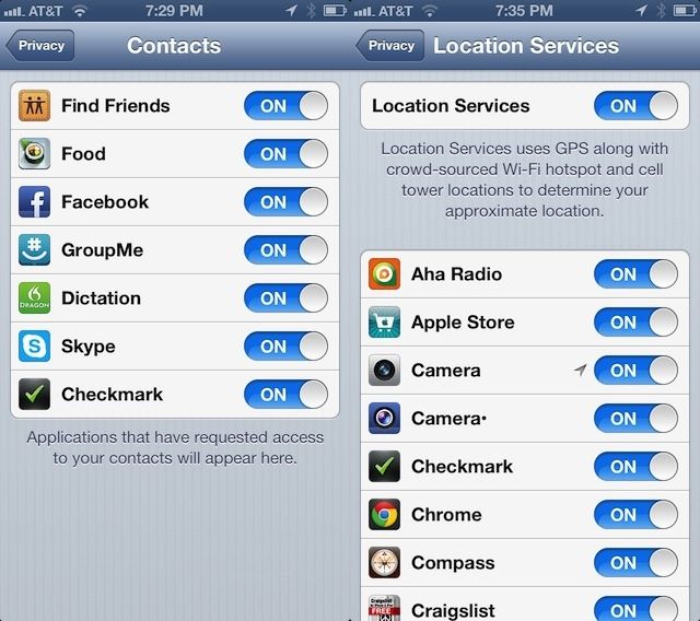 Privacy Settings On Iphone Ios6