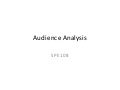 Public Speaking Audience Analysis Activities