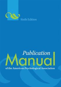 Publication Manual Of The American Psychological Association