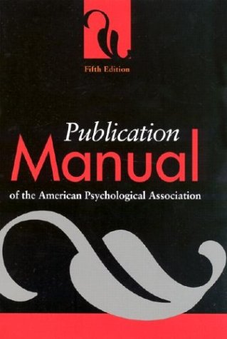 Publication Manual Of The American Psychological Association 5th Edition