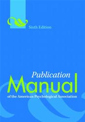 Publication Manual Of The American Psychological Association 6th Edition Second Printing