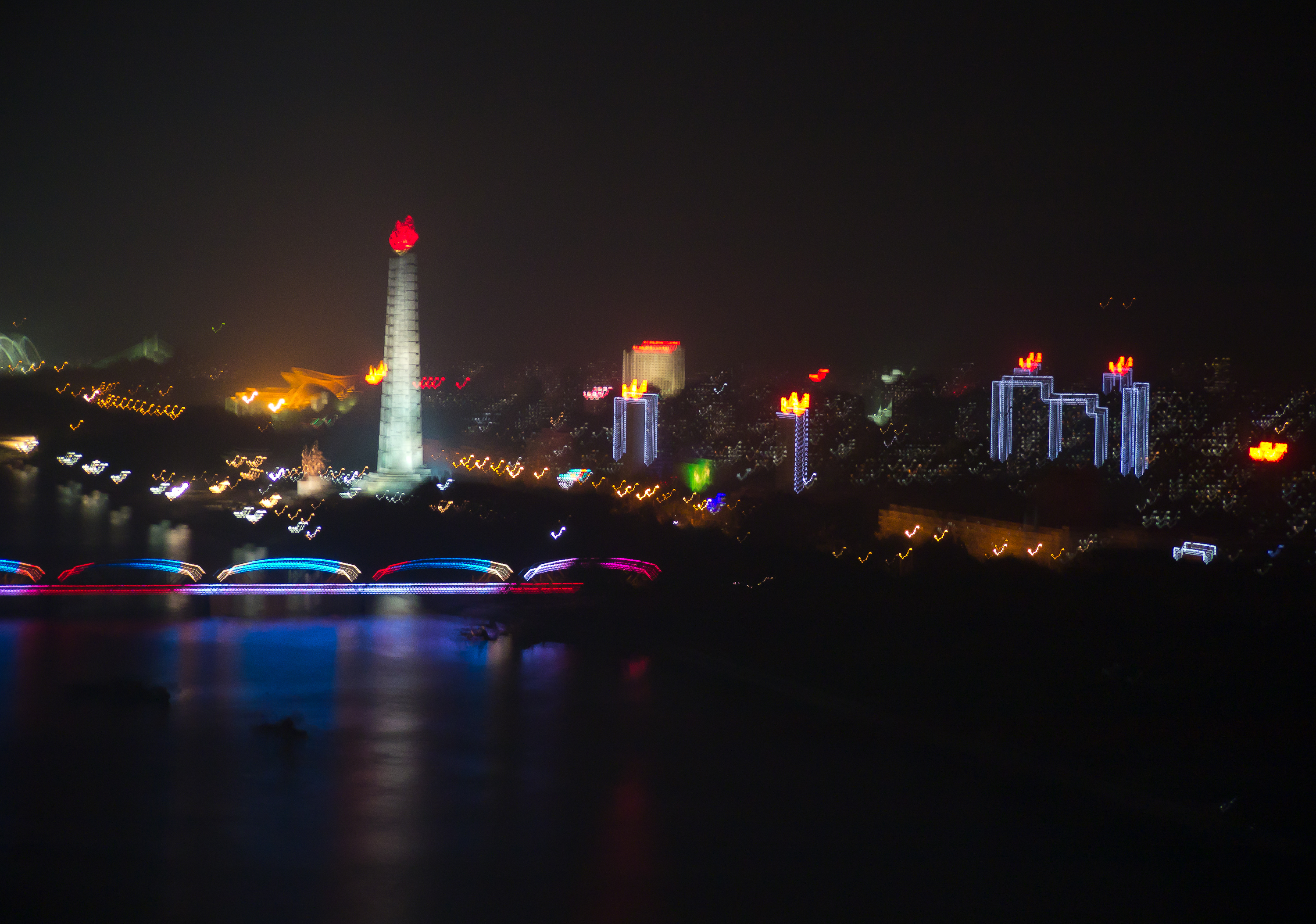 Pyongyang North Korea At Night