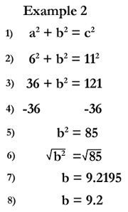 Pythagoras Theorem Example Questions